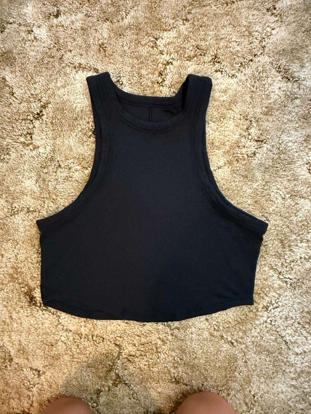 Lululemon Black Cropped Racerback Tank Top Size Medium